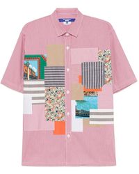 Junya Watanabe - Overhemd Met Patchwork En Gingham Ruit - Lyst