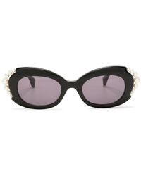 Vivienne Westwood - Pearl-detailing Oval-frame Sunglasses - Lyst
