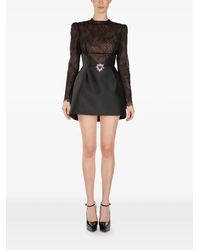 ARAFTU - Lace-Detail Long-Sleeve Mini Dress - Lyst