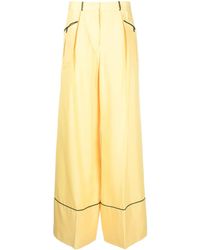 Bally - Piping-detail Palazzo Trousers - Lyst