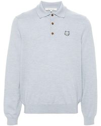Maison Kitsuné - Fox-motif Knitted Polo Shirt - Lyst