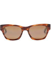 Maui Jim - Zonnebril Met Rechthoekig Montuur En Schildpadschild Design - Lyst