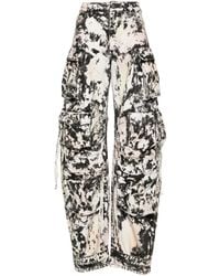 The Attico - Fern Cargo Jeans Met Wijde Pijpen En Print - Lyst