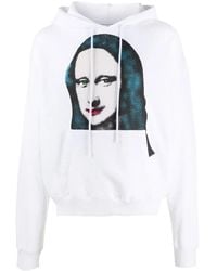 Off-White c/o Virgil Abloh - Off White Mona Lisa-print Cotton-jersey Hoody - Lyst