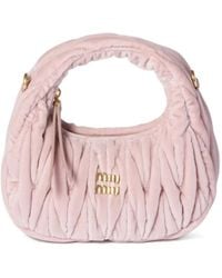 Miu Miu - Bolso shopper Wander mini con letras del logo - Lyst