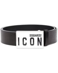 DSquared² - Icon-buckle Leather Belt - Lyst