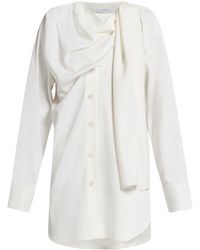 Ferragamo - Draped-detail Long-sleeved Shirt - Lyst