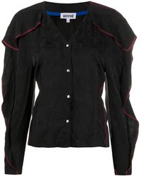 Koche - Chemise En Jacquard À Ourlet Volanté - Lyst