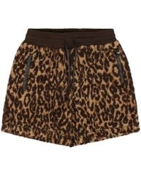 Amiri - Leopard-print Fleece Shorts - Lyst