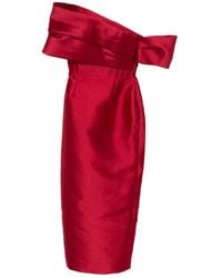 Solace London - Mirla Off-Shoulder Midi Dress - Lyst