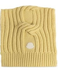 Moncler - Cable-Knit Logo-Patch Scarf - Lyst