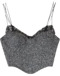 Ermanno Scervino - Top Met Afwerking Van Kant En Visgraatpatroon - Lyst