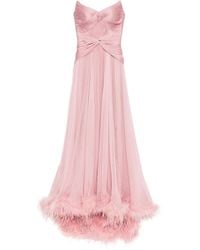 IRIS SERBAN - Mikael Feather-Trim Gown - Lyst