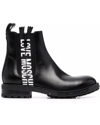 Love Moschino - Logo-tape Chelsea Boots - Lyst