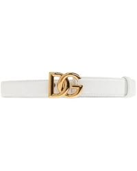 Dolce & Gabbana - Calfskin Belt With Dg Logo - Lyst