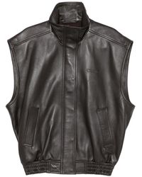 Balenciaga - Leather Waistcoat - Lyst