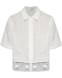 FRAME - Heirloom Lace-Trim Short-Sleeve Shirt - Lyst