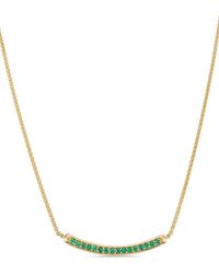 David Yurman - 18Kt Petite Pavé Bar Emerald Necklace (1.25Mm) - Lyst
