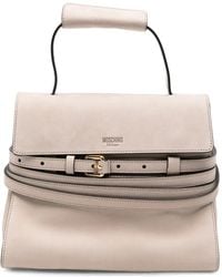 Moschino - Belt-Detail Leather Shoulder Bag - Lyst