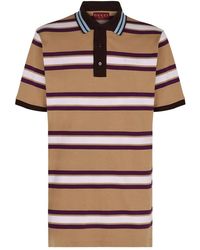 Gucci - Striped Cotton Polo Shirt - Lyst
