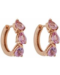 Jewels Aficionado - 18Kt Roségouden Oorbellen Met Saffieren - Lyst