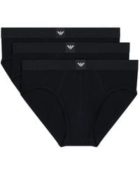 EA7 - Logo-Patch Briefs (Set Of Three) - Lyst