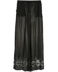 Amir Slama - Broderie-Anglaise Palazzo Pants - Lyst