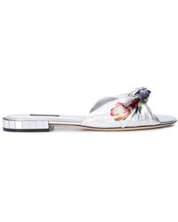 Dolce & Gabbana Sandalias con motivo floral y detalle de nudo - Multicolor