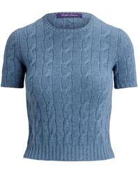 Ralph Lauren - Cable-Knit Short-Sleeve Sweater - Lyst