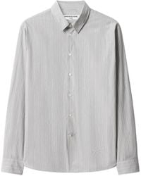 Maison Kitsuné - Vertical-Stripe Logo-Embroidered Shirt - Lyst