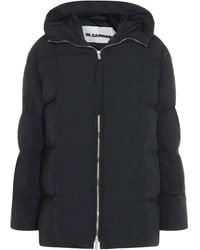 Jil Sander - Abrigo Con Cremallera Y Capucha - Lyst