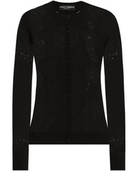 Dolce & Gabbana - Lace-Panel Cardigan - Lyst