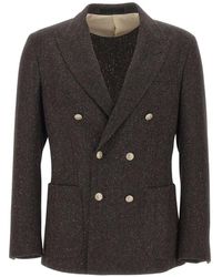 Eleventy - Double-Breasted Herringbone Blazer - Lyst