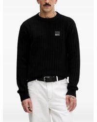 KARL LAGERFELD - Ribbed Logo-Patch Sweater - Lyst