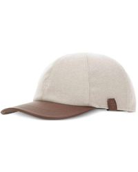 Eleventy - Leather-Brim Wool Baseball Cap - Lyst