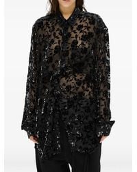 Ann Demeulemeester - Elisabeth Floral-Devoré Shirt - Lyst