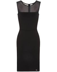 Armani Exchange - Vestido corto con panel de malla - Lyst