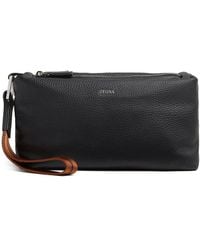ZEGNA - Logo-plaque Leather Clutch - Lyst