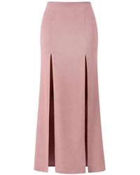 Patrizia Pepe - Satin Slit-Detail Midi Skirt - Lyst
