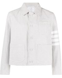 Thom Browne - Unconstructed-Bar Seersucker Jacket - Lyst