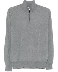 Canali - Zip-Neck Wool Sweater - Lyst