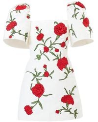 Carolina Herrera - Robe Courte À Broderies - Lyst