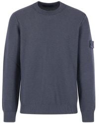 Stone Island - Ghost Gebreide Trui Met Ronde Hals - Lyst