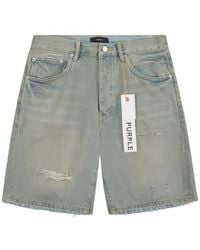 Purple Brand - Distressed Denim Shorts - Lyst