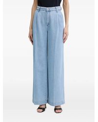 Liu Jo - Pleated Wide-Leg Jeans - Lyst