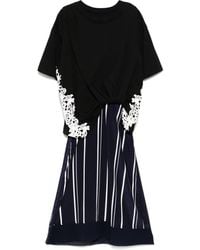 3.1 Phillip Lim - Striped Chiffon And Cotton Dress - Lyst