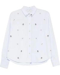 forte_forte - Floral-Embroidered Shirt - Lyst