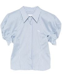 Vivienne Westwood - Striped Gathered Sleeve Button Top - Lyst