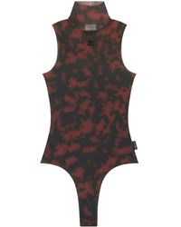 Courreges - Tortoiseshell High Neck Bodysuit - Lyst