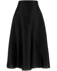 Alberta Ferretti - Jupe Mi-Longue Plissée En Soie - Lyst
